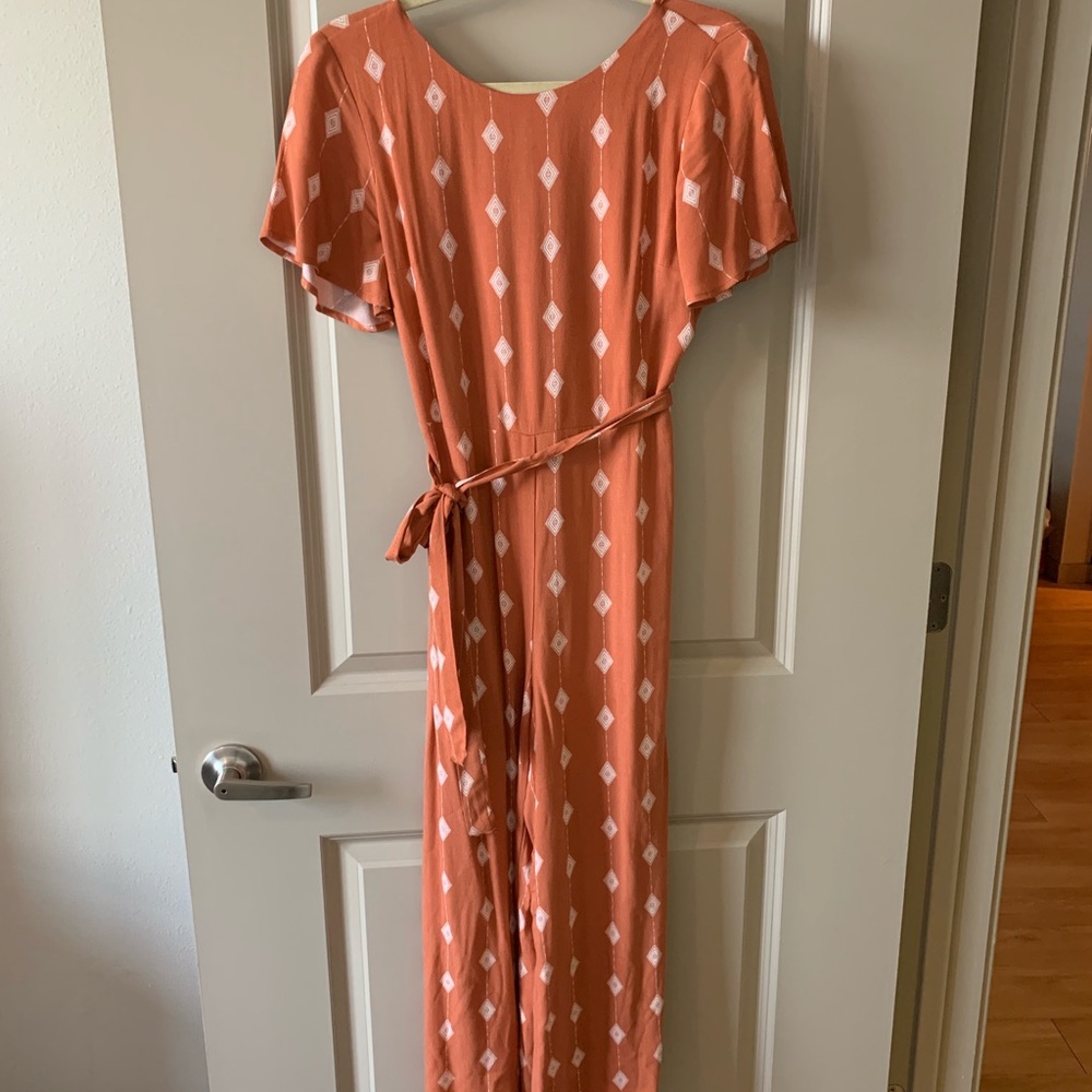 Printed Rust Jumpsuit